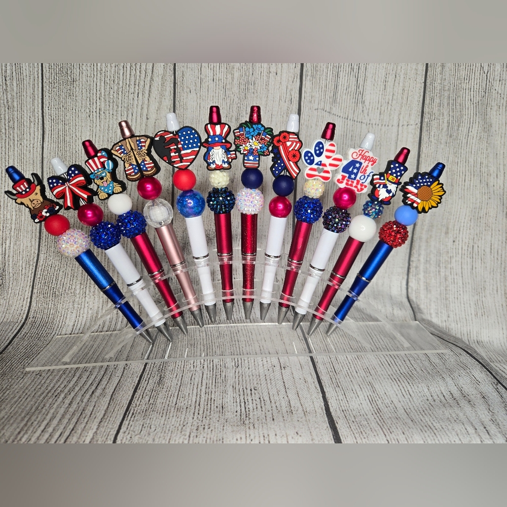 Patriotic Themed Beaded Pens[Read Description]